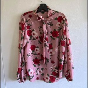 Lantern Sleeve Floral Blouse